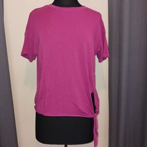 CALIA by Carrie Underwood Pink Tie Side Short Sleeve T Shirt Women XS Athleisure